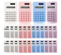 LEIFIDE Confezione da 24 calcolatrici tascabili, piccole dimensioni, base con 4 funzioni, display a 8 cifre, alimentazione a batteria, per scrivania, casa, ufficio, scuola, studenti, bambini (colori