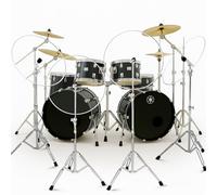 LEIFIDE Kit di 4 protezioni portatili per batteria da 55,9 cm, barriera per il rumore, in acrilico trasparente, kit di deflettori per suono, registrazione dal vivo, montaggio standard su tutti i