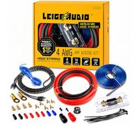LEIGESAUDIO Kit di cablaggio per amplificatore da 4 gauge Ture 4 AWG, kit di cablaggio per subwoofer per auto che ti aiuta a creare collegamenti e porta energia alla tua radio, subwoofer e