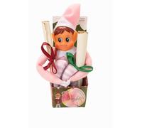 LEIGHT Elfo In Vinile Morbido Con Cappello E Targhetta, Il Più Piccolo Elfo Pieghevole Al Mondo 40 Cm Sullo Scaffale Accessorio Natalizio Per Bambini E Bambine (Céline Roso)