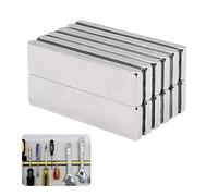 LEIIERUY 12 Magneti Autoadesivi Neodimio - 40x10x2mm, Magnete Potente con Rivestimento Nickel-Copper-Nickel - Adatto per Superfici Metalliche, Plastica, Ceramica e Legno