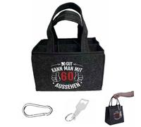 LEIIERUY Borsa Porta Birra da Uomo con Apribottiglie, Borsa in Feltro per Birra 6 Bottiglie con Manico, Accessorio Pratico per Uomini, Regalo Perfetto per Amanti della Birra