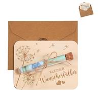 LEIIERUY Portasoldi in Legno per Battesimo Originale - Scatola Regalo con Cuore e soffione - Portabanconote Decorativo Creativo per Cerimonie, Compleanni, Comunione - Idea Regalo simbolica e raffinat