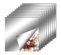 Leikedun 10 pezzi specchi autoadesivi da parete, fogli di specchio flessibili morbidi non in vetro adesivi per specchio per la decorazione della casa, soggiorno, bagno, camera da letto (20 x 20 cm)