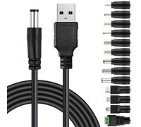 Leikedun 13 in 1, cavo USB a DC, cavo di alimentazione universale, cavo di alimentazione, adattatore USB con 13 connettori per router, rasoio, TV Box, strisce LED, hub Philips Hue, ecc