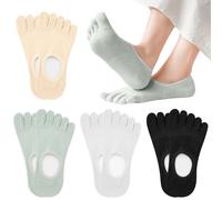 Leikedun 4 paia di calzini con dita da donna, Parigine Donna, traspiranti, morbidi, colori assortiti, multicolore, 34