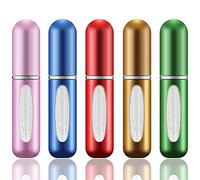 Leikedun Atomizzatore Mini Porta Profumo da Viaggio, 5 Pezzi, Portatile Ricaricabile, Colore Opaco, Bottiglia Dispenser per Viaggiare, Festa, Vita Quotidiana