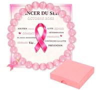 Leikedun Bracciale Ottobre Rosa, Braccialetti di sensibilizzazione al cancro al seno, Ottobre Rosa Accessori 2026, Bracciale Rosa Regalo con Scatola e Carta, per Donna, Amici, Famiglia e Colleghi