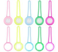 Leikurvo 10 ciondoli luminosi a LED lampeggianti per cani, in silicone, per cani e gatti, collare luminoso con 2 modalità lampeggianti, clip per cartelle, bambini, jogger