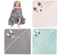Leikurvo 3 pz asciugamano con cappuccio asciugamano per bambini: 105 x 105 cm set di asciugamani da bagno per bambini equipaggiamento originale asciugamano per bambini con cappuccio, morbido unisex
