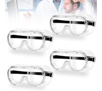 Leikurvo 4 occhiali protettivi, occhiali di protezione da lavoro, occhiali di protezione completi, anti-appannamento, per cantieri, laboratorio, officina, antigraffio e infrangibili