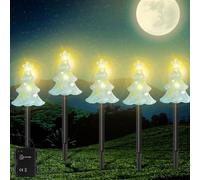 Leikurvo 5 connettori LED da giardino, illuminazione per albero di Natale a LED, funzionamento a batteria, decorazione natalizia esterna per giardino/alberi/esterni/terrazze (batterie non incluse)