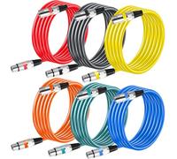 Leikurvo 6 cavi XLR da 2 m, cavo microfono XLR simmetrico di alta qualità: cavo di collegamento per microfono DMX, adattatore a 3 poli, cavo XLR maschio a femmina, cavo per registrazioni in studio e