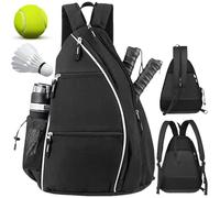 Leikurvo Borsa da tennis, zaino da tennis, unisex, grande borsa pickleball, borsa a tracolla, zaino da tennis, borsa per racchette da tennis, racchetta da badminton, altri accessori