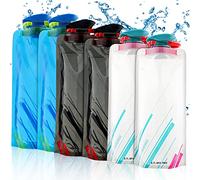 Leikurvo Bottiglie d'acqua pieghevoli, Borracce Acqua, 6 pezzi, 700 ml, Bottiglia Pieghevole Flessibile, Riutilizzabile, per Escursioni, Avventura, Viaggi