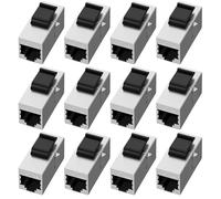 Leikurvo Connettore RJ45 CAT6a Keystone modulo 12 pezzi, 10 Gbps accoppiatore modulo connettore di rete schermato Keystone Jack, RJ45 femmina di rete per prolunga Ethernet cavo di rete
