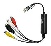 Leikurvo Convertitore RCA AV a USB C Video Capture Card Adattatore VHS a USB 2.0 Video Grabber, Video Converter VHS Digitalizzazione Dispositivo Convertitore AV NTSC PAL Video S Video Composite a USB