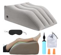 Leikurvo Cuscino per vene, cuscino per le gambe, cuscino gonfiabile, per dormire, poggiapiedi, cuscino per gambe con sacchetto e pompa, lavabile, cuscino per gambe (grigio)