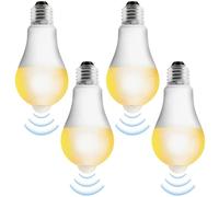 Leikurvo E27 Lampada LED Con Sensore Di Movimento: 4 Pezzi 15W Sensore PIR, Funzione Accensione/Spegnimento Automatica, Per Interni (Bianco Caldo 3000K)