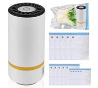 Macchina sottovuoto con 15 sacchetti sottovuoto: macchina sottovuoto per alimenti, mini macchina sottovuoto per sottovuoto a mano, macchina per sottovuoto per alimenti secchi o umidi
