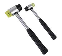 Leikurvo - Martello in gomma a doppia testa, 22 mm + 35 mm, martello in plastica, manico in acciaio con manico antiscivolo per legno, plastica, pelle e artigianato