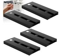 Leikurvo Stemware Racks - Porta Bicchieri, Portabicchieri Sospeso, Supporto per Bicchieri da Vino, 4 Pezzi, per Banconi da Bar, Cucina, Senza Punzonatura, Autoadesivo, 25,3 cm x 11 cm (Nero)