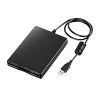 Leikurvo Unità floppy esterna USB portatile FDD 1,44 MB 3,5 pollici, Slimline Floppy Disk Drive esterno lettore di schede per computer esterno rimovibile compatibile con PC e MAC, Plug and Play, nero