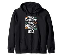 Leila Personalized Very Demure Very Mindful Leila Name Felpa con Cappuccio