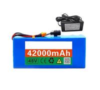 Leilaohu Batteria agli Ioni di Litio da 48 V E 42 Ah per Biciclette Elettriche, con Caricabatterie E BMS Integrato, con Protezione per Motori da 1500 W A 200 W 48V 42AH,T