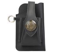 LEILEICAILI Portasigarette Custodia Accendino for Cintura for Tenere Sigarette, accendini, Cellulare Miglior Regalo for Cowboy Occidentale Uomo Donna Mini Portafoglio (Color : Black)