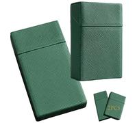 LEILEICAILI Portasigarette da 2 pezzi, scatola for sigarette in pelle PU, capacità di carico: 20 sigarette, consegna senza contatto.(Green)