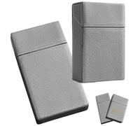 LEILEICAILI Portasigarette da 2 pezzi, scatola for sigarette in pelle PU, capacità di carico: 20 sigarette, consegna senza contatto.(Gray)