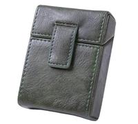 LEILEICAILI Portasigarette da Uomo, Scatola for Sigarette in Pelle PU con Supporto for Accendino, Custodia for contenitori a Prova di schiacciamento, Porta Biglietti da Visita, Portadocumenti(Green)