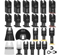 LEILUO 55 pezzi lama per sega oscillante multifunzione per legno chiodi gesso metallo accessorio universale per strumento oscillante con borsa di immagazzinaggio compatibile con DeWalt Makita Dremel e
