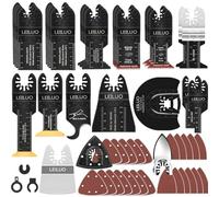LEILUO Kit di 134 lame multiuso per taglio, levigatura e raschiatura, accessori universali per utensili multiuso con custodia, compatibile con DeWalt Makita e altri