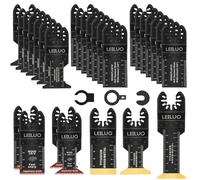 LEILUO Set di 32 accessori oscillanti multiuso per chiodi in legno, cartongesso, accessori per sega oscillante con borsa portaoggetti, compatibile con DeWalt, Makita, Dremel e altro ancora