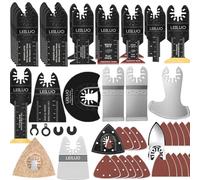 LEILUO Set di accessori oscillanti multitool da 155 pezzi per taglio levigatura, giunti universali per sega oscillante con custodia, compatibile con DeWalt Dremel Makita e altro ancora