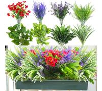 LEIMEND 22 Pezzi Piante Finte da Esterno Plantas Artificiales Decorativas Adatti per l'arredamento Della Casa in Soggiorni Balconi Cortili e Giardini
