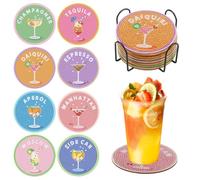 LEIMEND Coaster with Diamond Flower 8 Sottobicchieri con Supporto | Sottobicchieri per Painting per Cocktail con Diamante Set Antiscivolo DIY 5D Decorazioni per La Casa per Adulti
