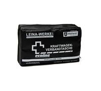 Leina 11038 - Borsa per Primo Soccorso per autoveicoli Compact Ecoline con Velcro, Colore: Nero/Bianco