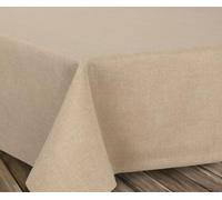 Leinen Optik, Tovaglia Damasco con linee ondulate, rettangolare, ovale, rotonda, dimensioni e colore a scelta, Tessile, sabbia, Oval 130x220 cm