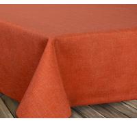 Leinen Optik, Tovaglia Damasco con linee ondulate, rettangolare, ovale, rotonda, dimensioni e colore a scelta, Tessile, terracotta, Rund 160 cm
