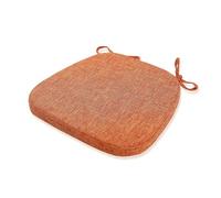 Leinen Stuhlauflage 4er Set Halbrunde Sitzkissen mit Bändern 42x40cm Waschbare Gartensitzkissen für Innen und Außen Komfortable Stuhlpolster für Esszimmer und Garten