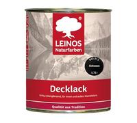 LEINOS Vernice trasparente lucida 840 nero, 750 ml, vernice per legno per interni ed esterni, altamente coprente, resistente alle intemperie, per legno, metallo e gres con effetto colore brillante e