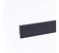 Leiste24 Battiscopa decorativo da 60 mm, battiscopa 60 altezza, robusto MDF con decorazione, lunghezza 2,600 mm, battiscopa con canalina integrata + fresatura a clip, colore: grigio/antracite