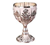 Leisurealeaneag Calice da vino in rilievo tazza elegante tazza di vetro Drinkware argento rosa, argento rosa zucca