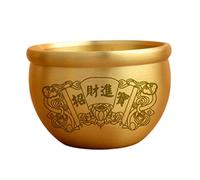Leisurealeaneag Ciotola creativa in ottone Feng Shui ricchezza cilindro di riso per camera da letto studio casa 7,3 x 5,3 cm, oro, 7,3 x 5,3 cm