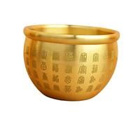 Leisurealeaneag Ciotola creativa in ottone Feng Shui ricchezza cilindro riso per camera da letto studio casa 7 x 4,7 cm, oro, 7 x 4,7 cm