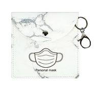 Leisurealeaneag Custodia protettiva per il viso con chiusura a moschettone impermeabile porta maschera organizer bianco, 12 x 12 x 2 cm