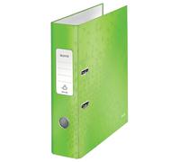 Leitz 10050054 A4 Lever Arch File, 80 mm Spine Width, WOW Range, Green Wide Gree